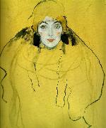 Gustav Klimt en face - portratt av kvinna, France oil painting artist